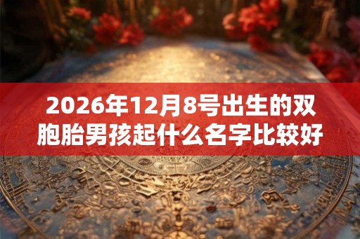 2026年12月8号出生的双胞胎男孩起什么名字比较好，五行属什么