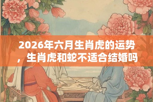 2026年六月生肖虎的运势,生肖虎和蛇不适合结婚吗? 2026年六月生肖虎的运势,生肖虎和蛇不适合结婚吗?