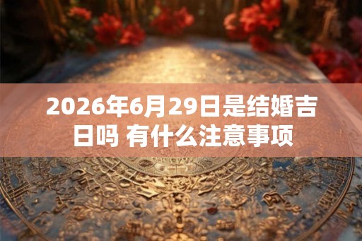 2026年6月29日是结婚吉日吗 有什么注意事项 2026年6月29日是结婚吉日吗 有什么注意事项