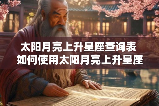 太阳月亮上升星座查询表 如何使用太阳月亮上升星座查询表 太阳月亮上升星座查询表 如何使用太阳月亮上升星座查询表