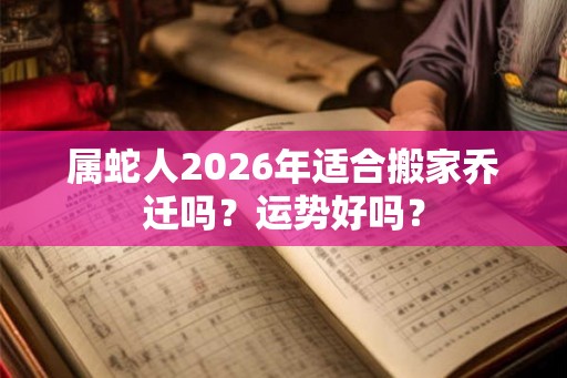 属蛇人2026年适合搬家乔迁吗？运势好吗？