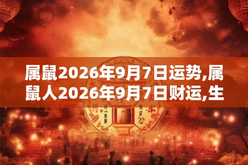 属鼠2026年9月7日运势,属鼠人2026年9月7日财运,生肖鼠2026年9月7日运势 属鼠2026年9月7日运势,属鼠人2026年9月7日财运,生肖鼠2026年9月7日运势