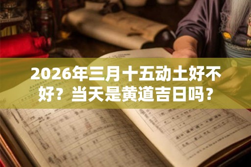 2026年三月十五动土好不好?当天是黄道吉日吗? 2026年三月十五动土好不好?当天是黄道吉日吗?