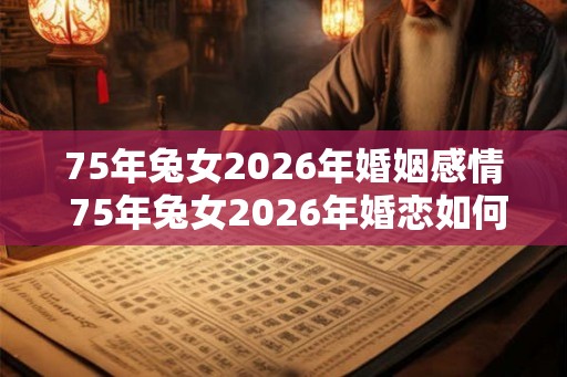 75年兔女2026年婚姻感情 75年兔女2026年婚恋如何 75年兔女2026年婚姻感情 75年兔女2026年婚恋如何