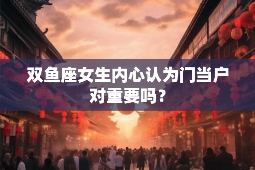 双鱼座女生内心认为门当户对重要吗? 双鱼座女生内心认为门当户对重要吗?