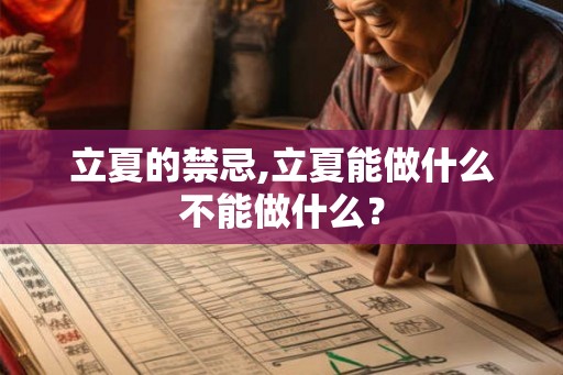 立夏的禁忌,立夏能做什么不能做什么？