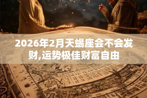 2026年2月天蝎座会不会发财,运势极佳财富自由