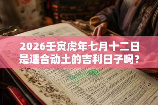 2026壬寅虎年七月十二日是适合动土的吉利日子吗? 2026壬寅虎年七月十二日是适合动土的吉利日子吗?