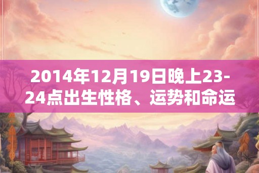 2014年12月19日晚上23-24点出生性格、运势和命运