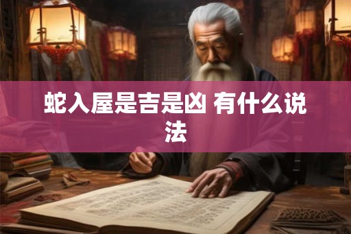 蛇入屋是吉是凶 有什么说法