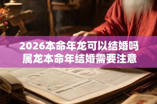 2026本命年龙可以结婚吗 属龙本命年结婚需要注意什么