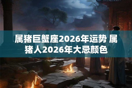 属猪巨蟹座2026年运势 属猪人2026年大忌颜色 属猪巨蟹座2026年运势 属猪人2026年大忌颜色