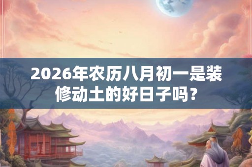 2026年农历八月初一是装修动土的好日子吗? 2026年农历八月初一是装修动土的好日子吗?