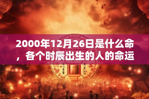 2000年12月26日是什么命,各个时辰出生的人的命运 2000年12月26日是什么命,各个时辰出生的人的命运
