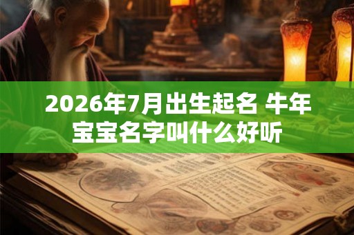 2026年7月出生起名 牛年宝宝名字叫什么好听