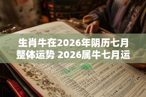 生肖牛在2026年阴历七月整体运势 2026属牛七月运势