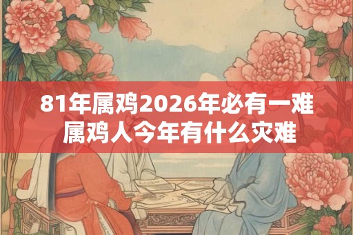 81年属鸡2026年必有一难 属鸡人今年有什么灾难