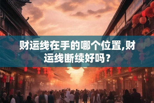 财运线在手的哪个位置,财运线断续好吗？