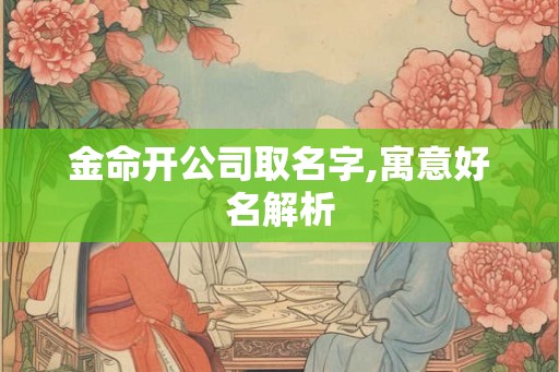 金命开公司取名字,寓意好名解析