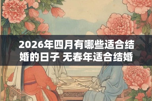 2026年四月有哪些适合结婚的日子 无春年适合结婚吗
