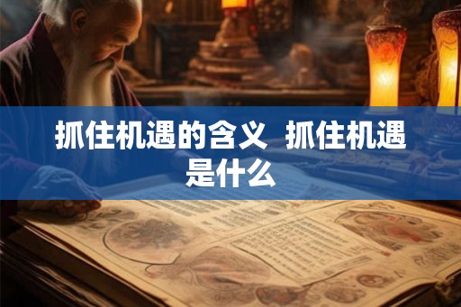 抓住机遇的含义 抓住机遇是什么 抓住机遇的含义 抓住机遇是什么