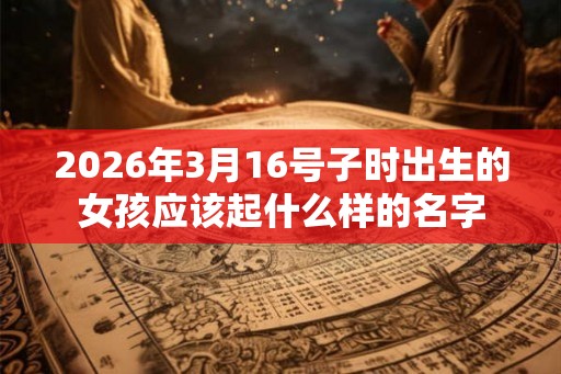 2026年3月16号子时出生的女孩应该起什么样的名字 2026年3月16号子时出生的女孩应该起什么样的名字