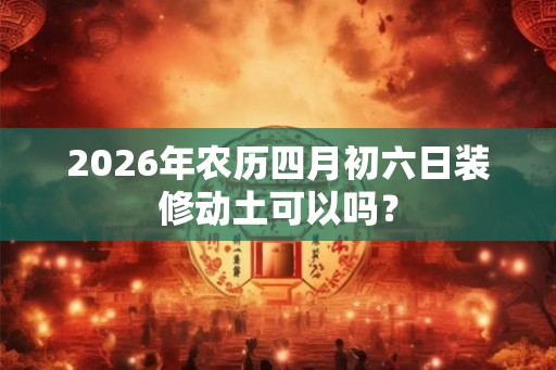 2026年农历四月初六日装修动土可以吗？