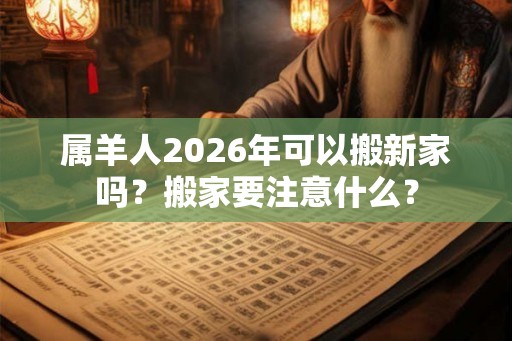 属羊人2026年可以搬新家吗？搬家要注意什么？
