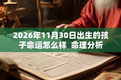 2026年11月30日出生的孩子命运怎么样  命理分析