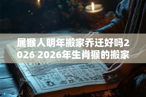 属猴人明年搬家乔迁好吗2026 2026年生肖猴的搬家乔迁吉日
