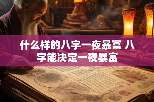 什么样的八字一夜暴富 八字能决定一夜暴富