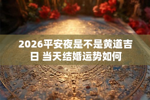 2026平安夜是不是黄道吉日 当天结婚运势如何