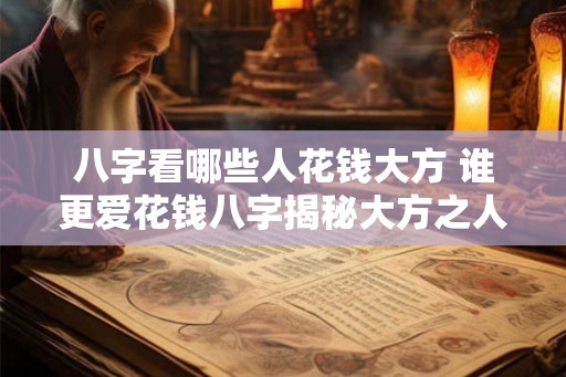 八字看哪些人花钱大方 谁更爱花钱八字揭秘大方之人 八字看哪些人花钱大方 谁更爱花钱八字揭秘大方之人