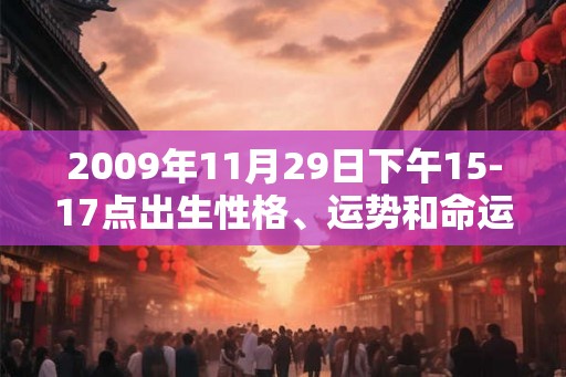 2009年11月29日下午15-17点出生性格、运势和命运