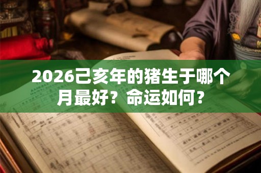 2026己亥年的猪生于哪个月最好？命运如何？