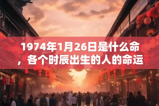 1974年1月26日是什么命，各个时辰出生的人的命运