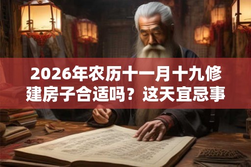 2026年农历十一月十九修建房子合适吗？这天宜忌事项是什么？