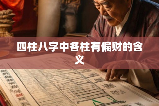 四柱八字中各柱有偏财的含义 四柱八字中各柱有偏财的含义