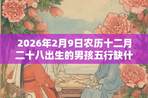 2026年2月9日农历十二月二十八出生的男孩五行缺什么