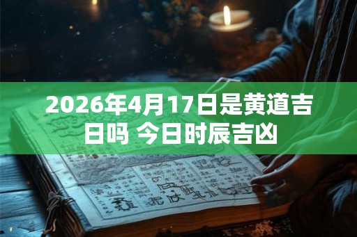 2026年4月17日是黄道吉日吗 今日时辰吉凶