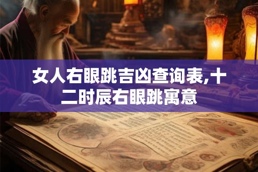 女人右眼跳吉凶查询表,十二时辰右眼跳寓意