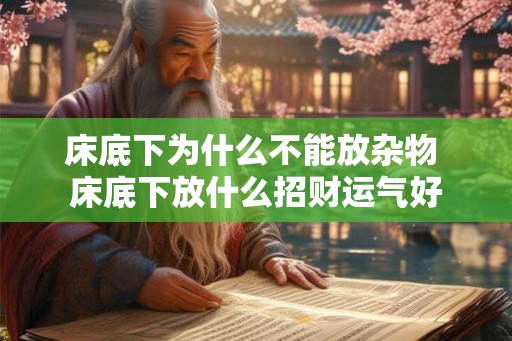 床底下为什么不能放杂物 床底下放什么招财运气好