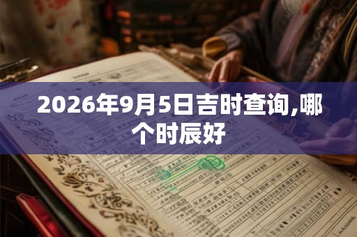 2026年9月5日吉时查询,哪个时辰好