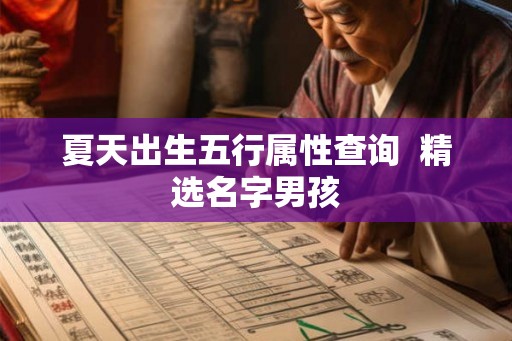 夏天出生五行属性查询  精选名字男孩