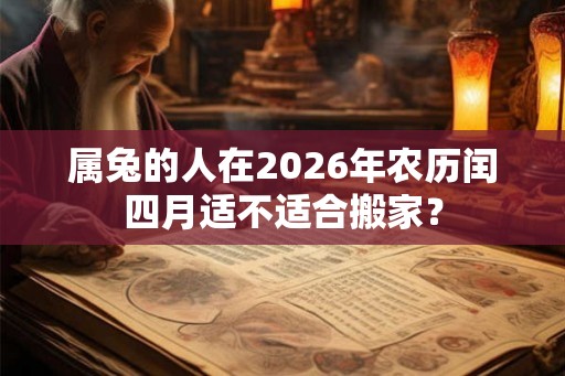属兔的人在2026年农历闰四月适不适合搬家？