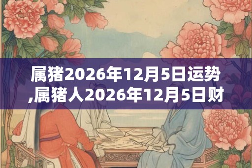 属猪2026年12月5日运势,属猪人2026年12月5日财运,生肖猪2026年12月5日运势