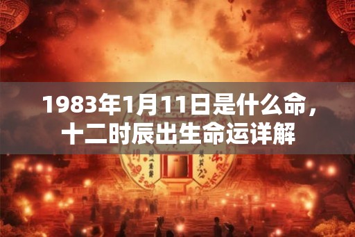 1983年1月11日是什么命，十二时辰出生命运详解