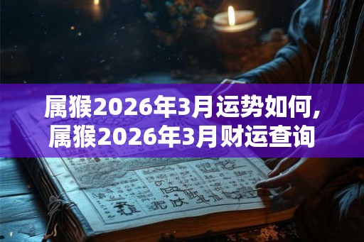 属猴2026年3月运势如何,属猴2026年3月财运查询 属猴2026年3月运势如何,属猴2026年3月财运查询