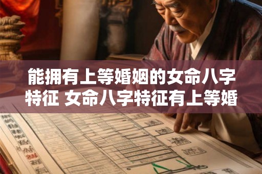 能拥有上等婚姻的女命八字特征 女命八字特征有上等婚姻 能拥有上等婚姻的女命八字特征 女命八字特征有上等婚姻
