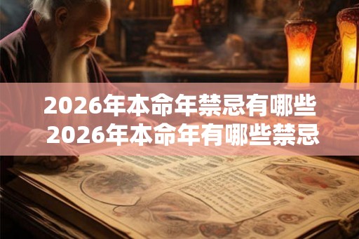 2026年本命年禁忌有哪些 2026年本命年有哪些禁忌
